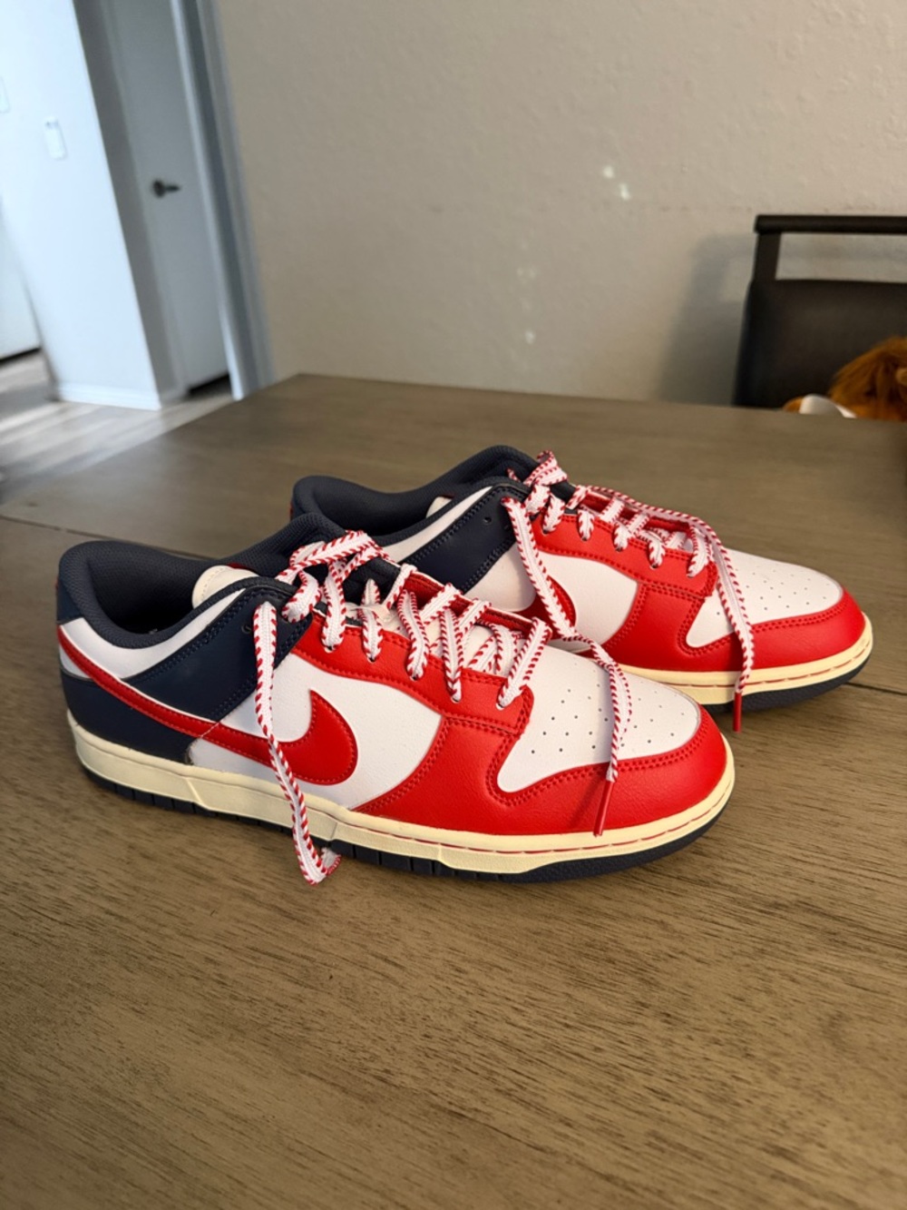 Nike Dunk  Red White Navy Low-Top Sneakers